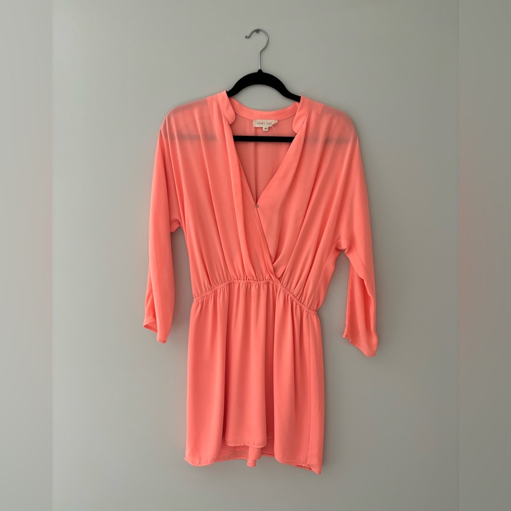 Bright coral mini dress